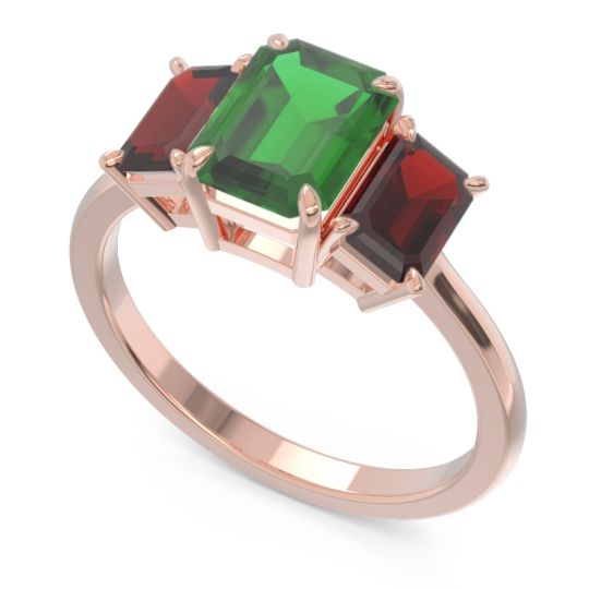 Three Stone Emerald Cut Lepakara Ring