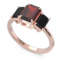 Three Stone Emerald Cut Lepakara Ring