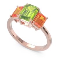 Three Stone Emerald Cut Lepakara Ring
