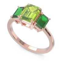 Three Stone Emerald Cut Lepakara Ring