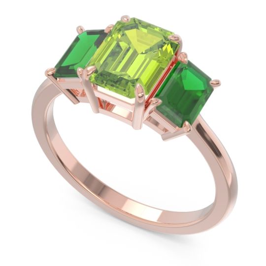 Three Stone Emerald Cut Lepakara Ring