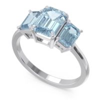 Three Stone Emerald Cut Lepakara Ring