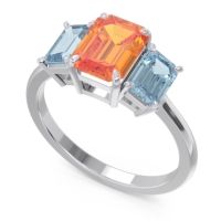 Three Stone Emerald Cut Lepakara Ring