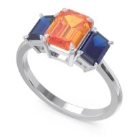 Three Stone Emerald Cut Lepakara Ring