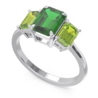Three Stone Emerald Cut Lepakara Ring