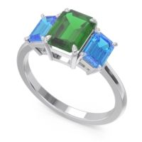 Three Stone Emerald Cut Lepakara Ring