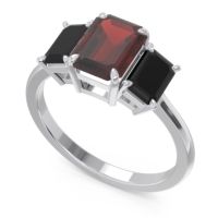 Three Stone Emerald Cut Lepakara Ring