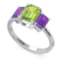 Three Stone Emerald Cut Lepakara Ring