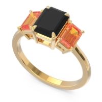 Three Stone Emerald Cut Lepakara Ring