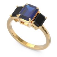 Three Stone Emerald Cut Lepakara Ring