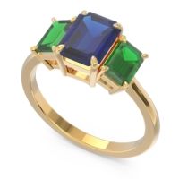 Three Stone Emerald Cut Lepakara Ring