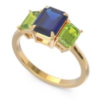 Three Stone Emerald Cut Lepakara Ring