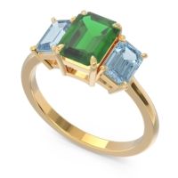 Three Stone Emerald Cut Lepakara Ring