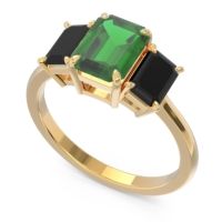 Three Stone Emerald Cut Lepakara Ring