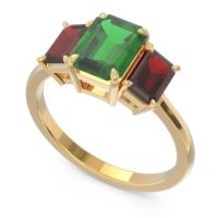 Three Stone Emerald Cut Lepakara Ring
