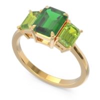 Three Stone Emerald Cut Lepakara Ring