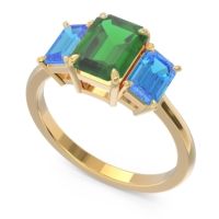 Three Stone Emerald Cut Lepakara Ring