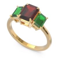 Three Stone Emerald Cut Lepakara Ring