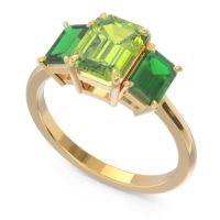 Three Stone Emerald Cut Lepakara Ring