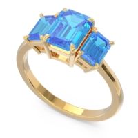 Three Stone Emerald Cut Lepakara Ring