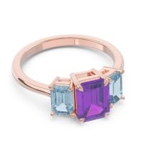 Three Stone Emerald Cut Lepakara Ring