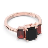 Three Stone Emerald Cut Lepakara Ring