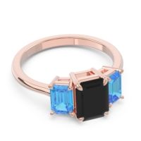 Three Stone Emerald Cut Lepakara Ring