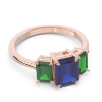 Three Stone Emerald Cut Lepakara Ring