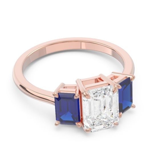 Three Stone Emerald Cut Lepakara Ring