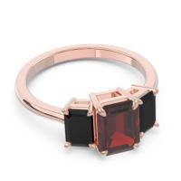 Three Stone Emerald Cut Lepakara Ring