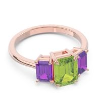 Three Stone Emerald Cut Lepakara Ring