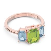 Three Stone Emerald Cut Lepakara Ring
