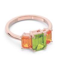 Three Stone Emerald Cut Lepakara Ring