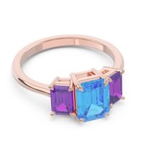 Three Stone Emerald Cut Lepakara Ring
