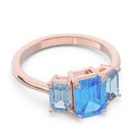 Three Stone Emerald Cut Lepakara Ring