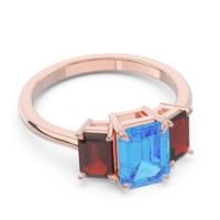 Three Stone Emerald Cut Lepakara Ring
