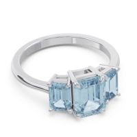 Three Stone Emerald Cut Lepakara Ring