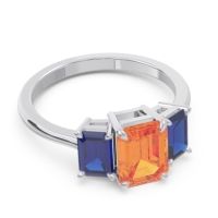 Three Stone Emerald Cut Lepakara Ring