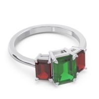 Three Stone Emerald Cut Lepakara Ring