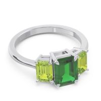 Three Stone Emerald Cut Lepakara Ring