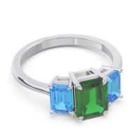 Three Stone Emerald Cut Lepakara Ring
