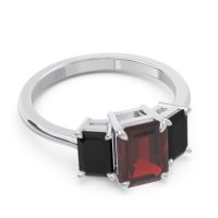 Three Stone Emerald Cut Lepakara Ring