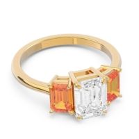 Three Stone Emerald Cut Lepakara Ring