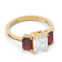 Three Stone Emerald Cut Lepakara Ring