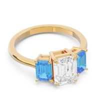 Three Stone Emerald Cut Lepakara Ring