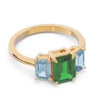 Three Stone Emerald Cut Lepakara Ring