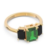 Three Stone Emerald Cut Lepakara Ring