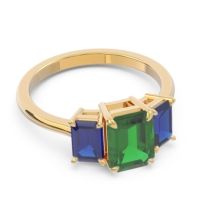 Three Stone Emerald Cut Lepakara Ring