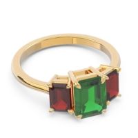 Three Stone Emerald Cut Lepakara Ring