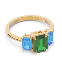 Three Stone Emerald Cut Lepakara Ring
